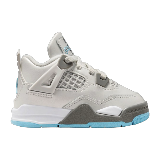 Air Jordan 4 Retro in white and light blue