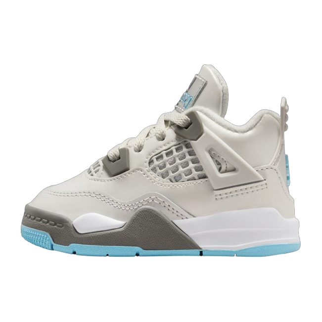 Air Jordan 4 Retro in white and light blue