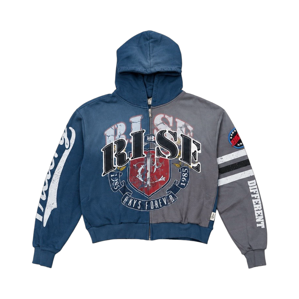 Rise Built Different Colorblock Zip-Up Hoodie