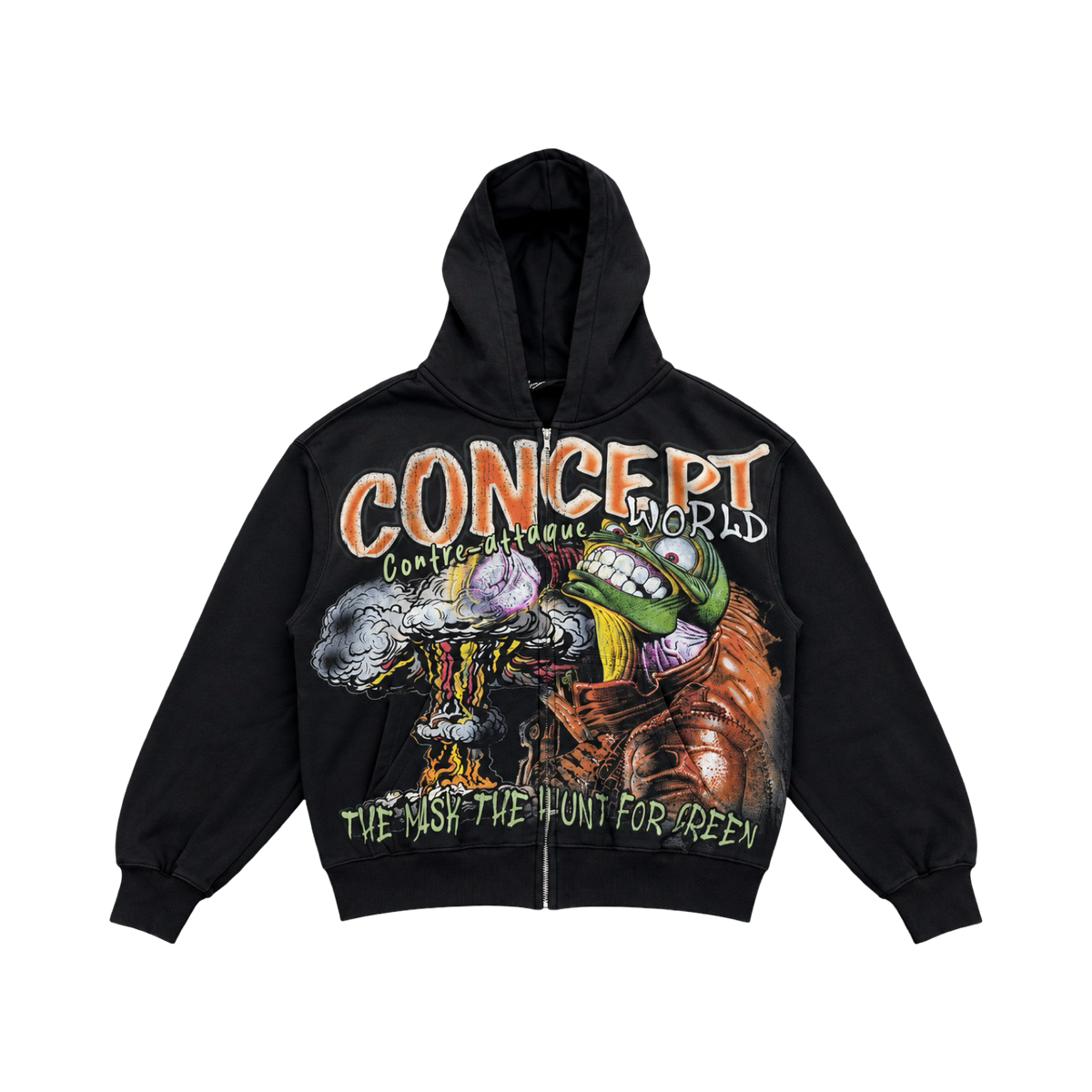 Concept World Mask Graphic Full-Zip Hoodie