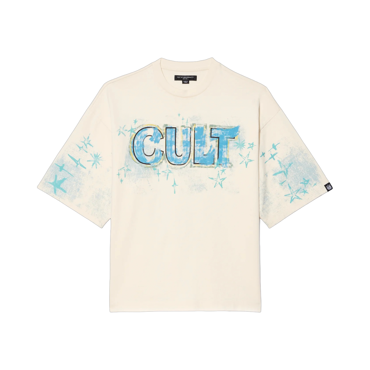 Cult's Oversized Short Sleeve Crew Neck Tee "Stars"