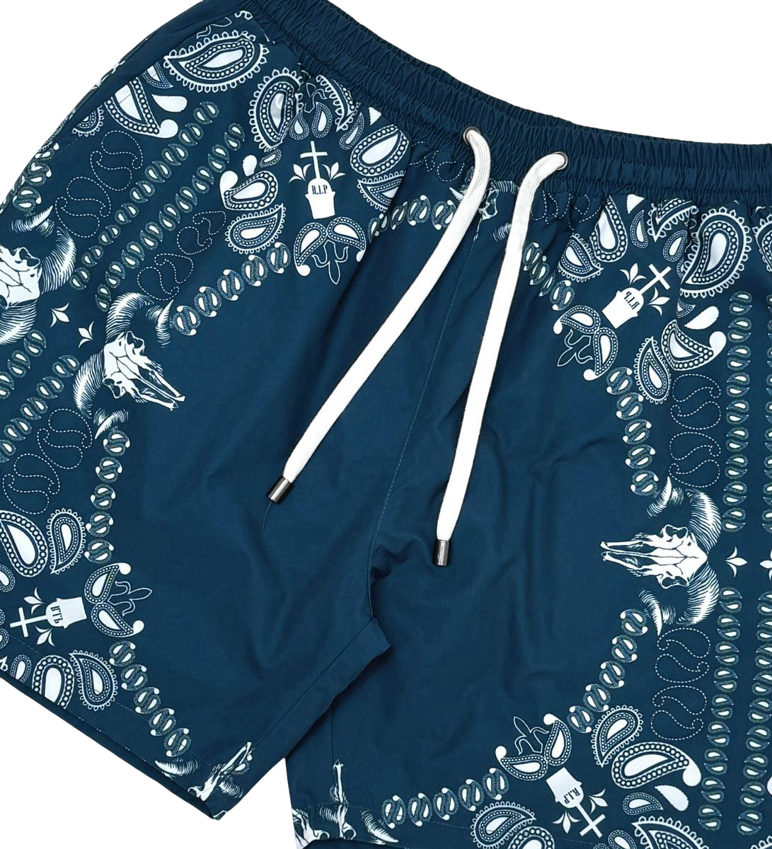 Reversible paisley shorts