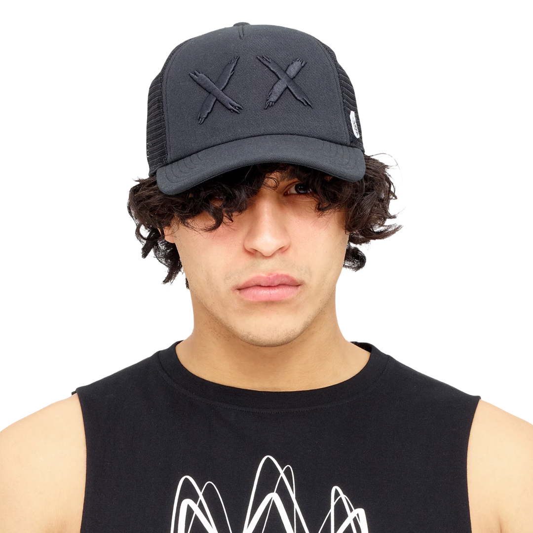 Black XX Mesh Back Trucker Hat – Curved Visor, Classic Fit