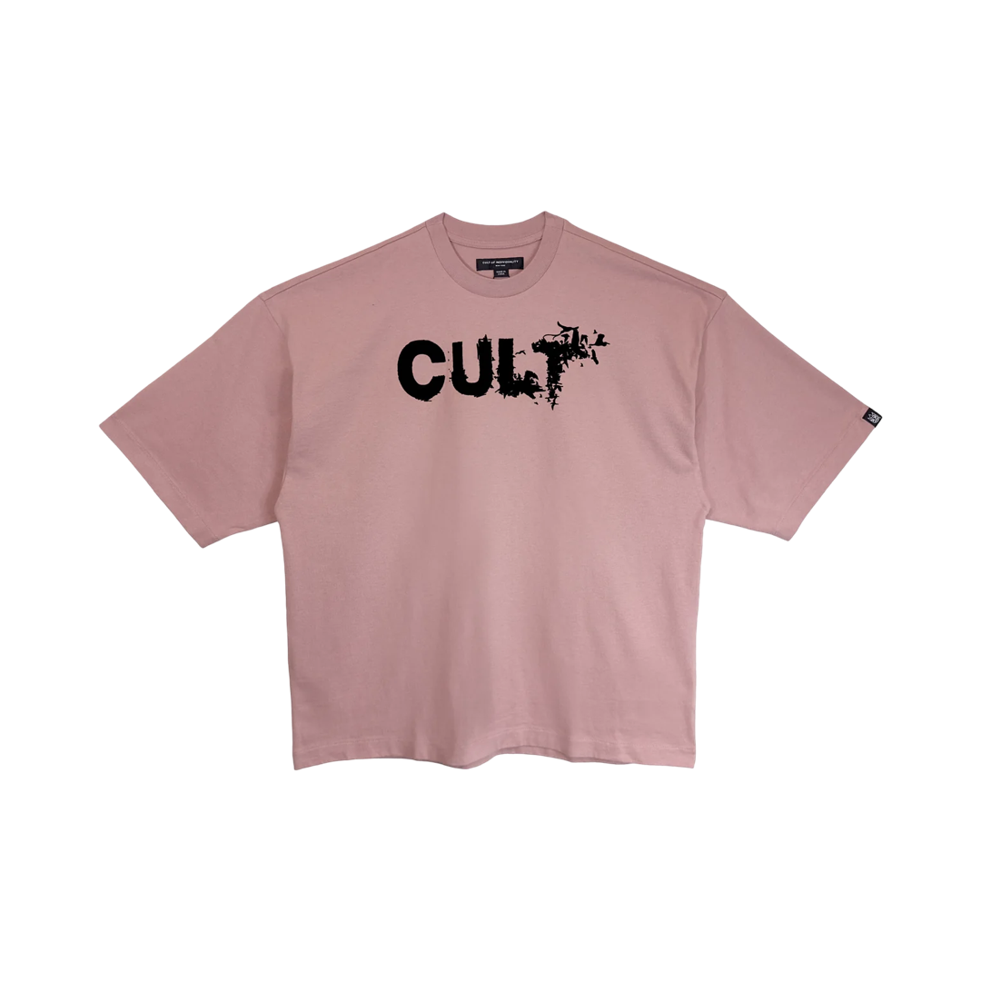 Cult's Oversized Heavyweight Boxy Short Sleeve Crew Neck Tee "Flocking Birds