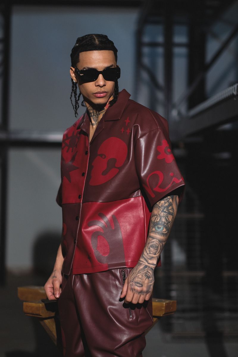 Tribal colorblock button up set