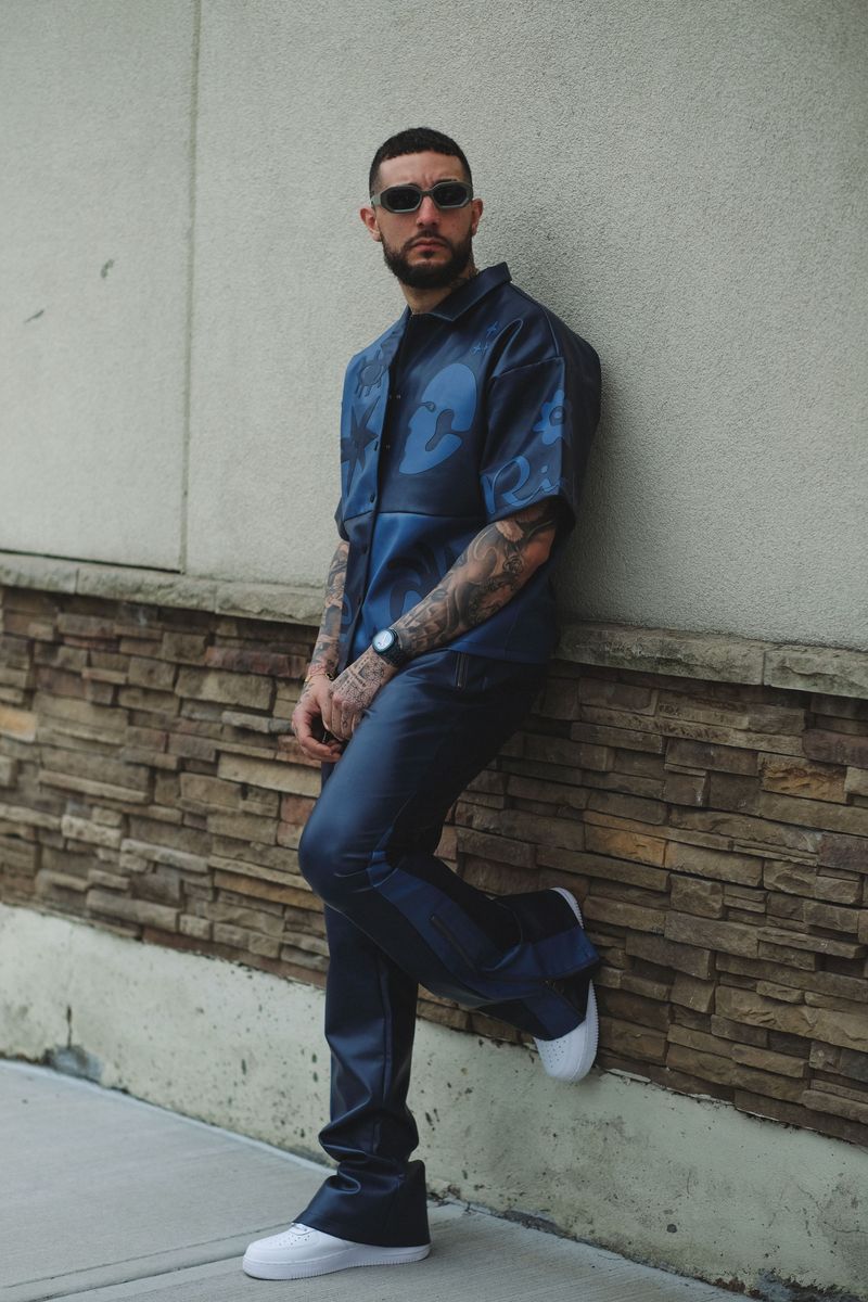 Tribal colorblock button up set