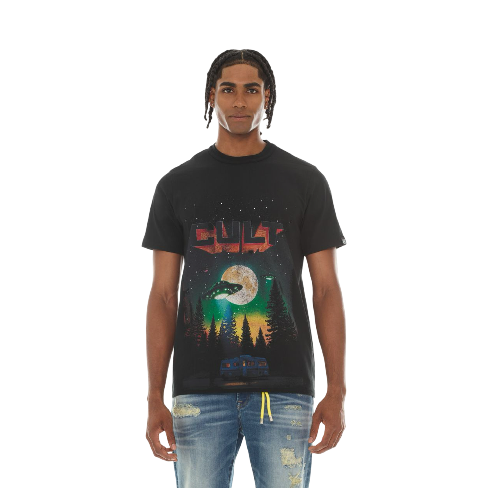 SHORT SLEEVE CREW NECK TEE "ALIENS"