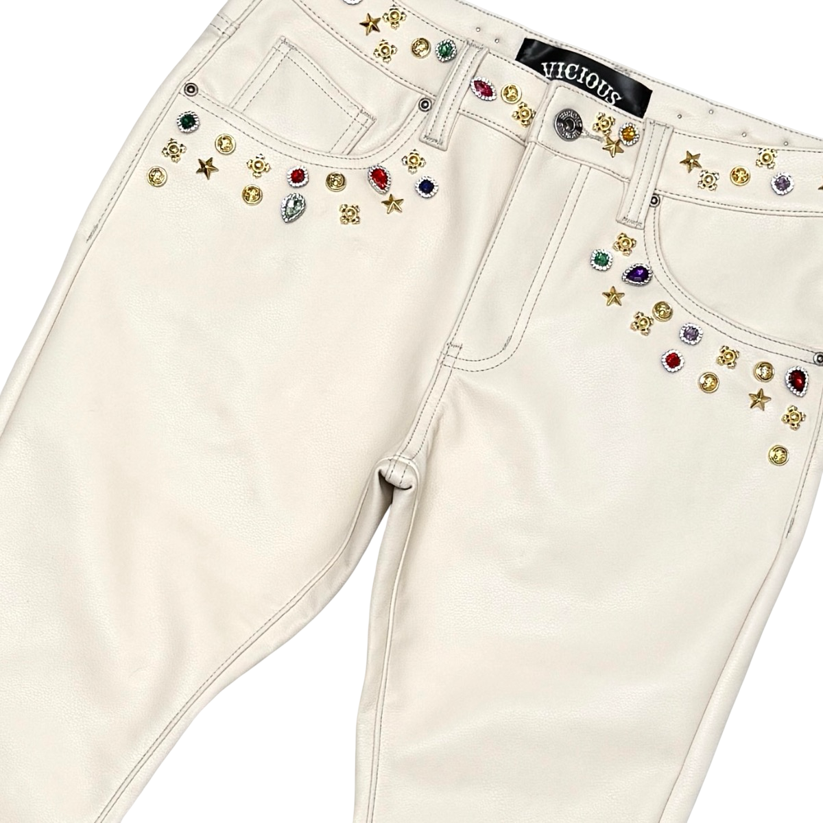 EMBELLISHED RHINESTONE STAR FLARE DENIM
