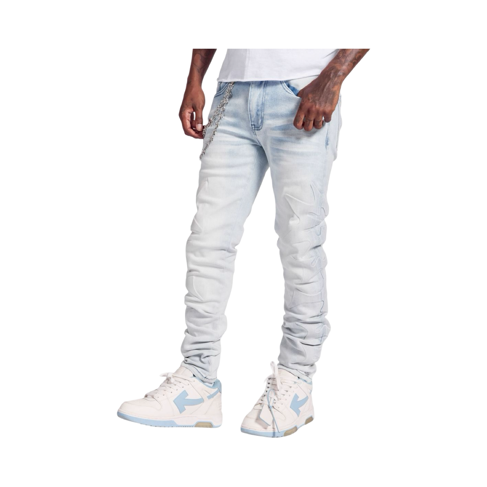 "NINJA" EMBOSSED JEANS