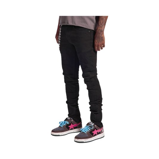 "NINJA" EMBOSSED JEANS