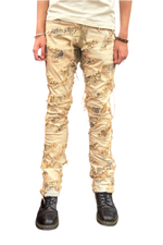 TAKER CAMO PATTERN PATCH STACKED JEAN (RUSTIC BLUE)