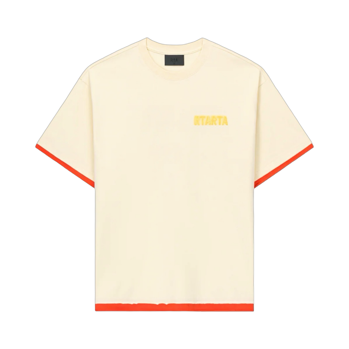 RTA ELIAN DOUBLE LAYERED SHORT SLEEVE TEE in RAW SAND RTA