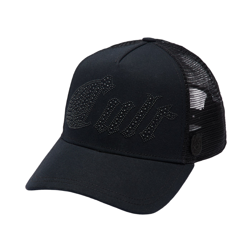 Cult's Metal Studs Mesh Back Trucker Hat In Black
