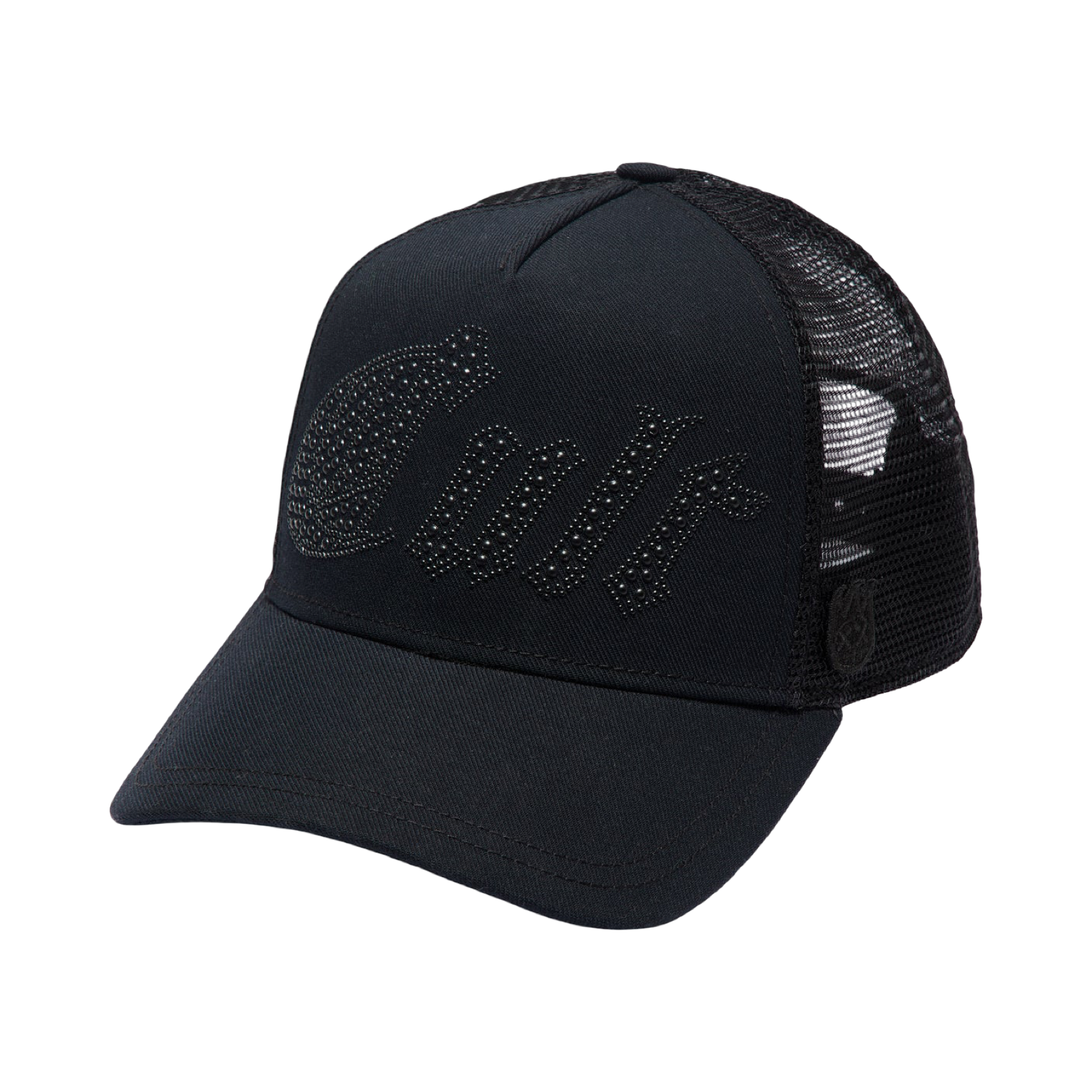 Cult's Metal Studs Mesh Back Trucker Hat In Black