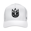 White Trucker Hat – Mesh Back, Curved Visor Cap