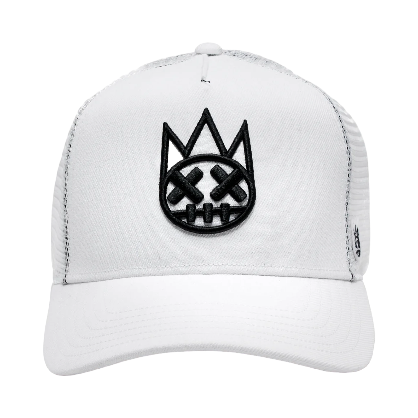 White Trucker Hat – Mesh Back, Curved Visor Cap