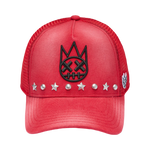 Cult's Mesh Back Trucker Hat "Horseman" In Rococco Red