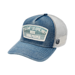 Cult's Mesh Trucker Hat "Epic Shit" Crystals In Blue Denim