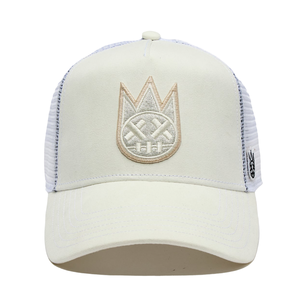 Cult's Clean Logo Mesh Back Trucker Hat in Winter White