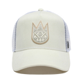 Cult's Clean Logo Mesh Back Trucker Hat in Winter White