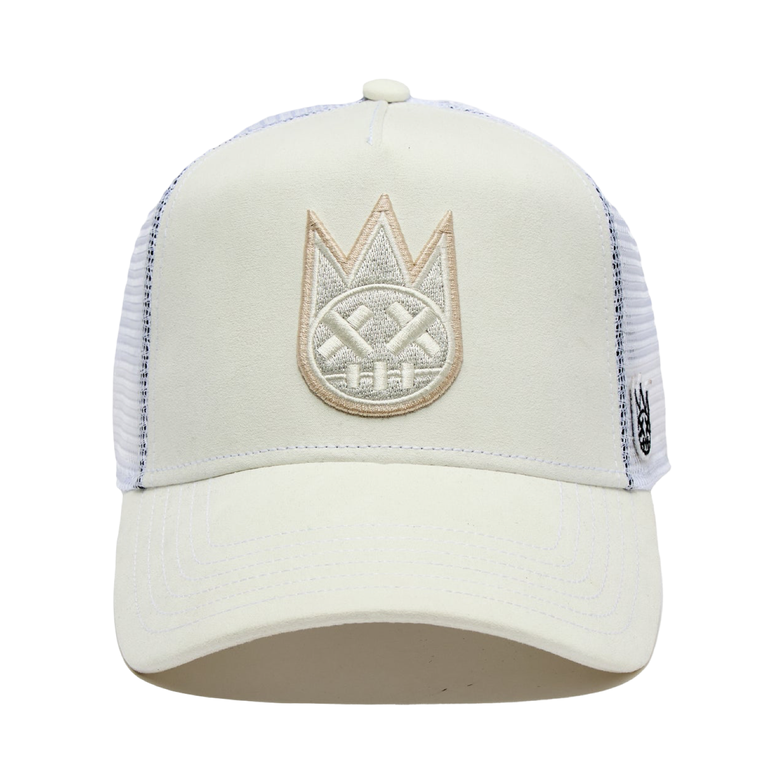 Cult's Clean Logo Mesh Back Trucker Hat in Winter White