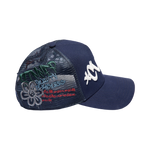 Cult's Mesh Back Trucker Hat "Graffiti" In Midnight Blue