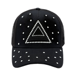 HVMAN'S TRIANGLE LOGO MESH TRUCKER HAT IN BLACK