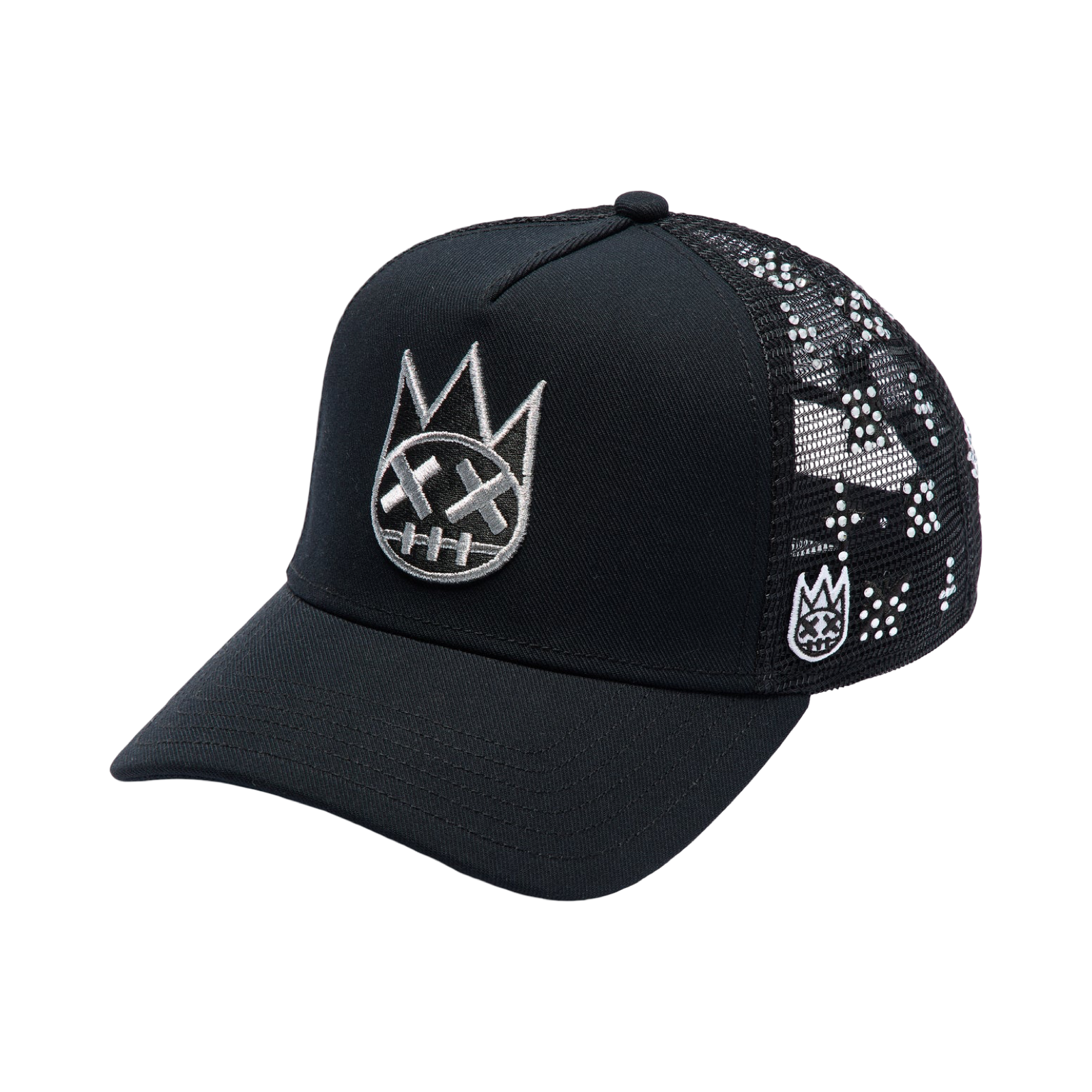 Cult's Repeat Pattern With Crystals Hat In Black