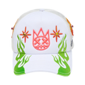 Cult's Mesh Back Trucker Hat "Sunny Daze Spider" In Winter White
