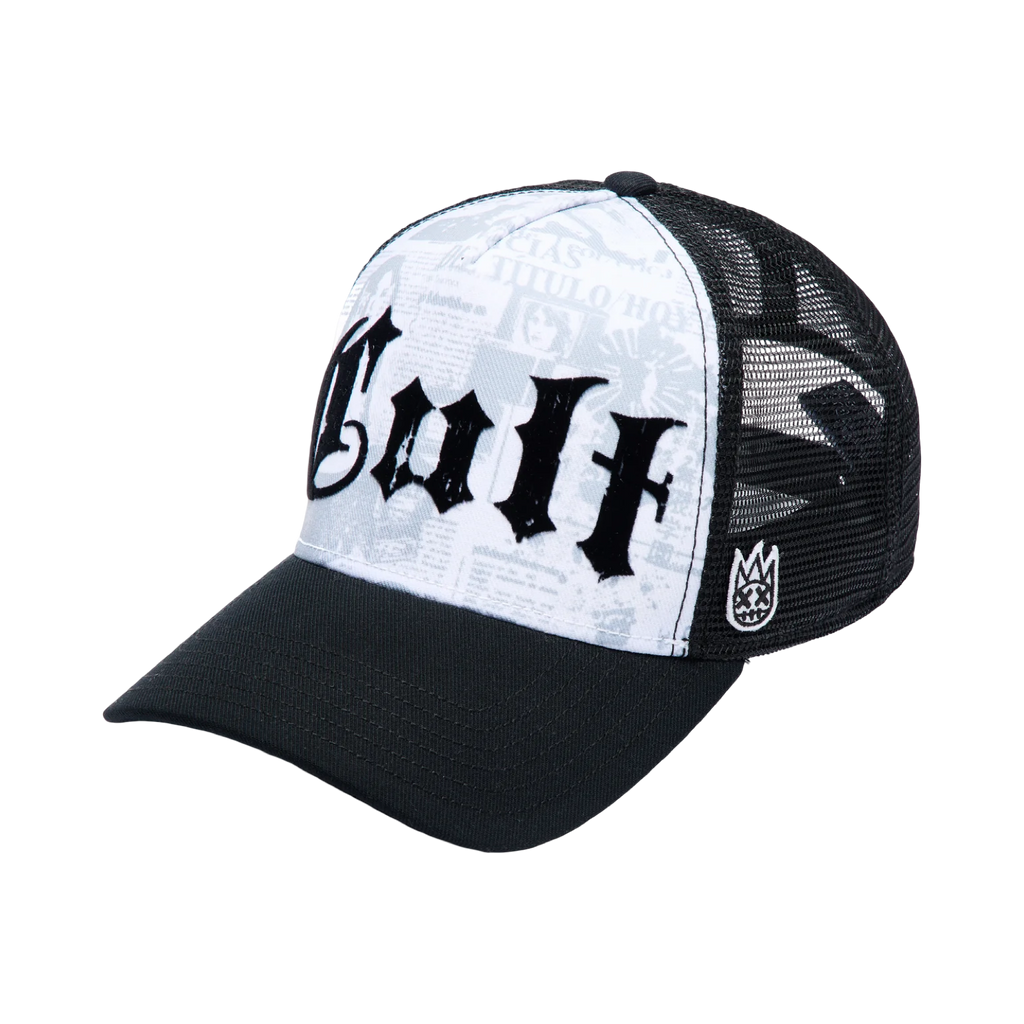 Cult's Mesh Back Trucker Hat "Propaganda" In White