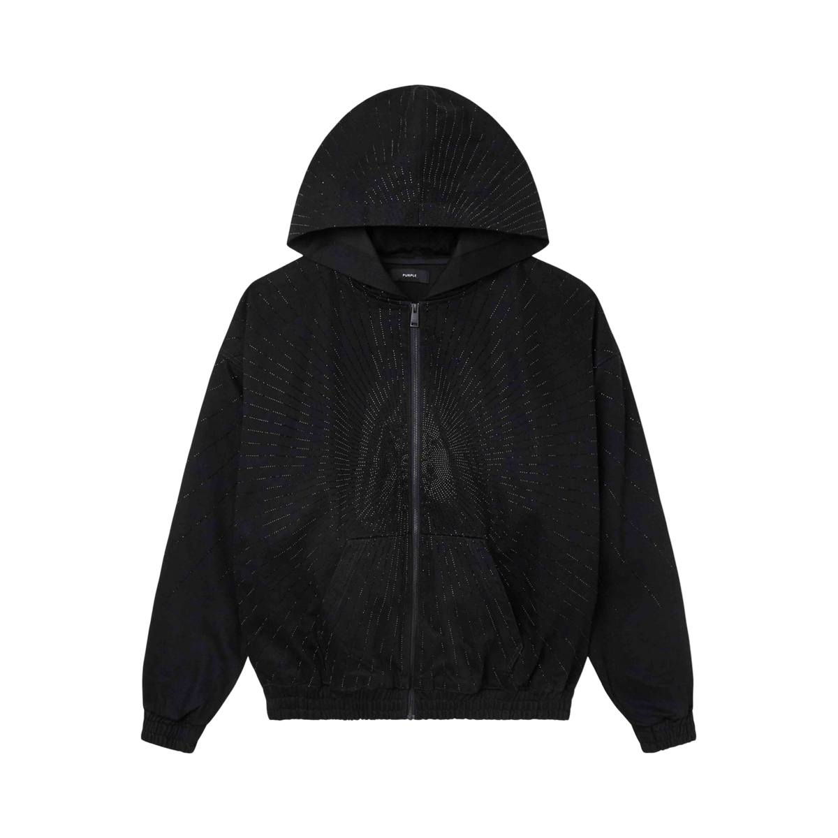 Purple Brand P025 Radial Hotfix Hoodie in BLACK