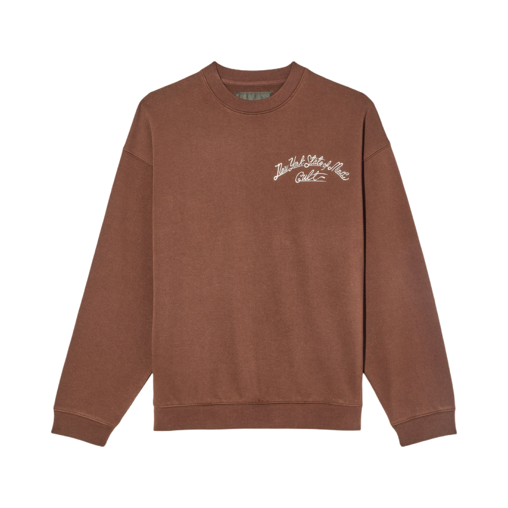 Cult's Novelty Fleece Crew Sweatshirt in Chocolate