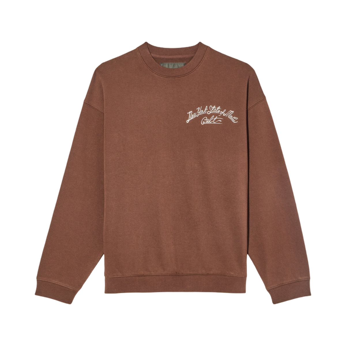 Cult of Individuality Cult's Novelty Fleece Crew Sweatshirt in Chocolate in BROWN