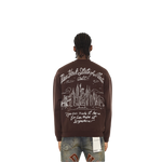 Cult's Novelty Fleece Crew Sweatshirt in Chocolate