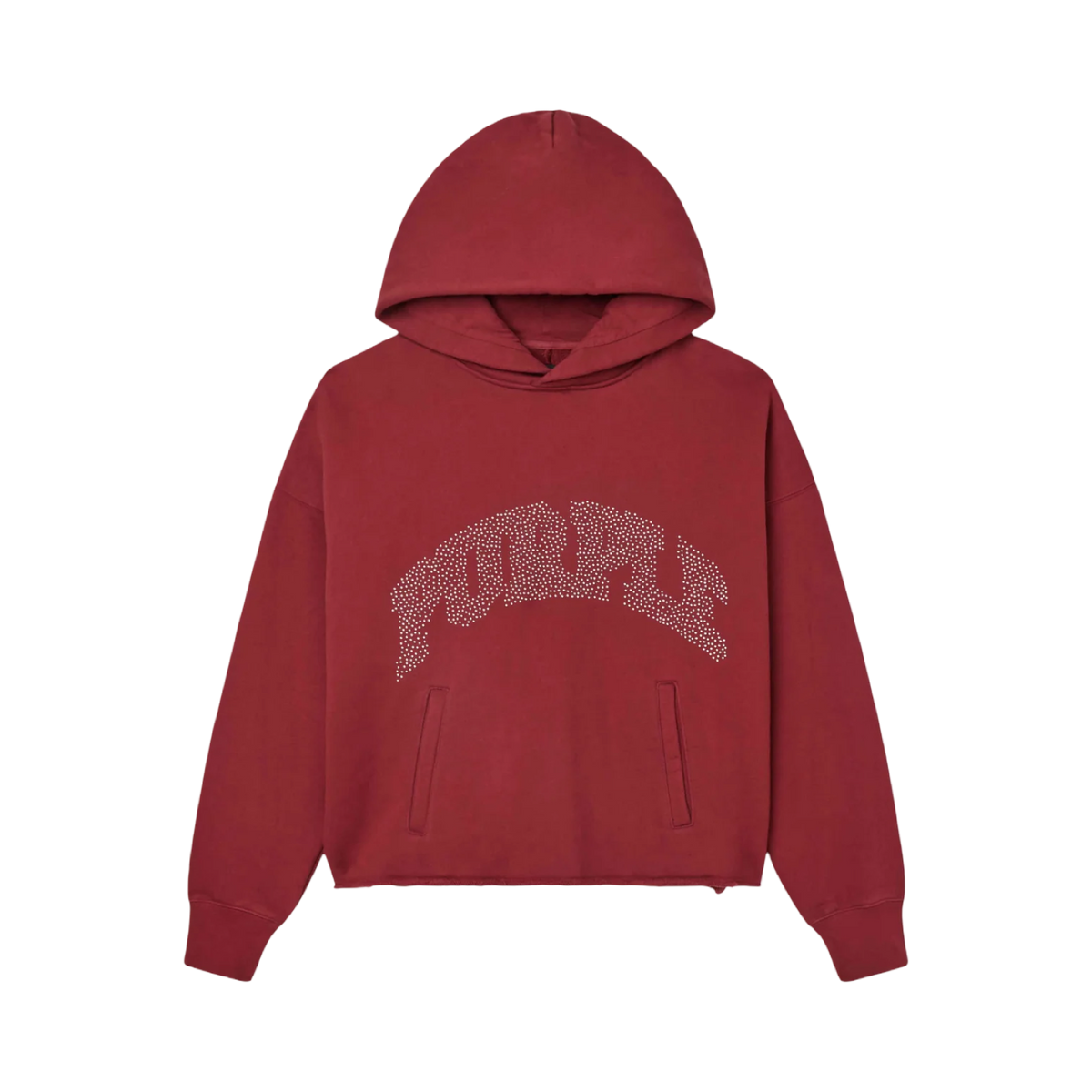 Purple Brand Studded Slab Hoodie in RED