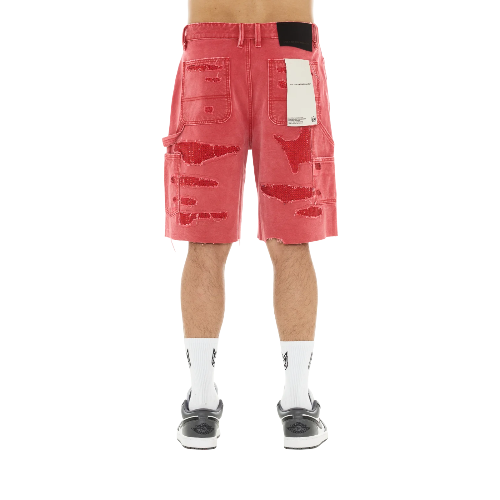 Cult's Grunge Carpenter Shorts in Red Canvas