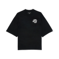 Cult's Oversized Short Sleeve Crew Neck Tee "Splatter Logo" in Black
