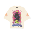 Cult's Oversized Short Sleeve Crew Neck Tee "Along Came A Spider" in Winter White