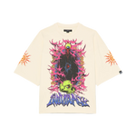 Cult's Oversized Short Sleeve Crew Neck Tee "Along Came A Spider" in Winter White