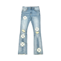 PREMIUM FLARED DENIM WITH ARTWORK ALL OVER