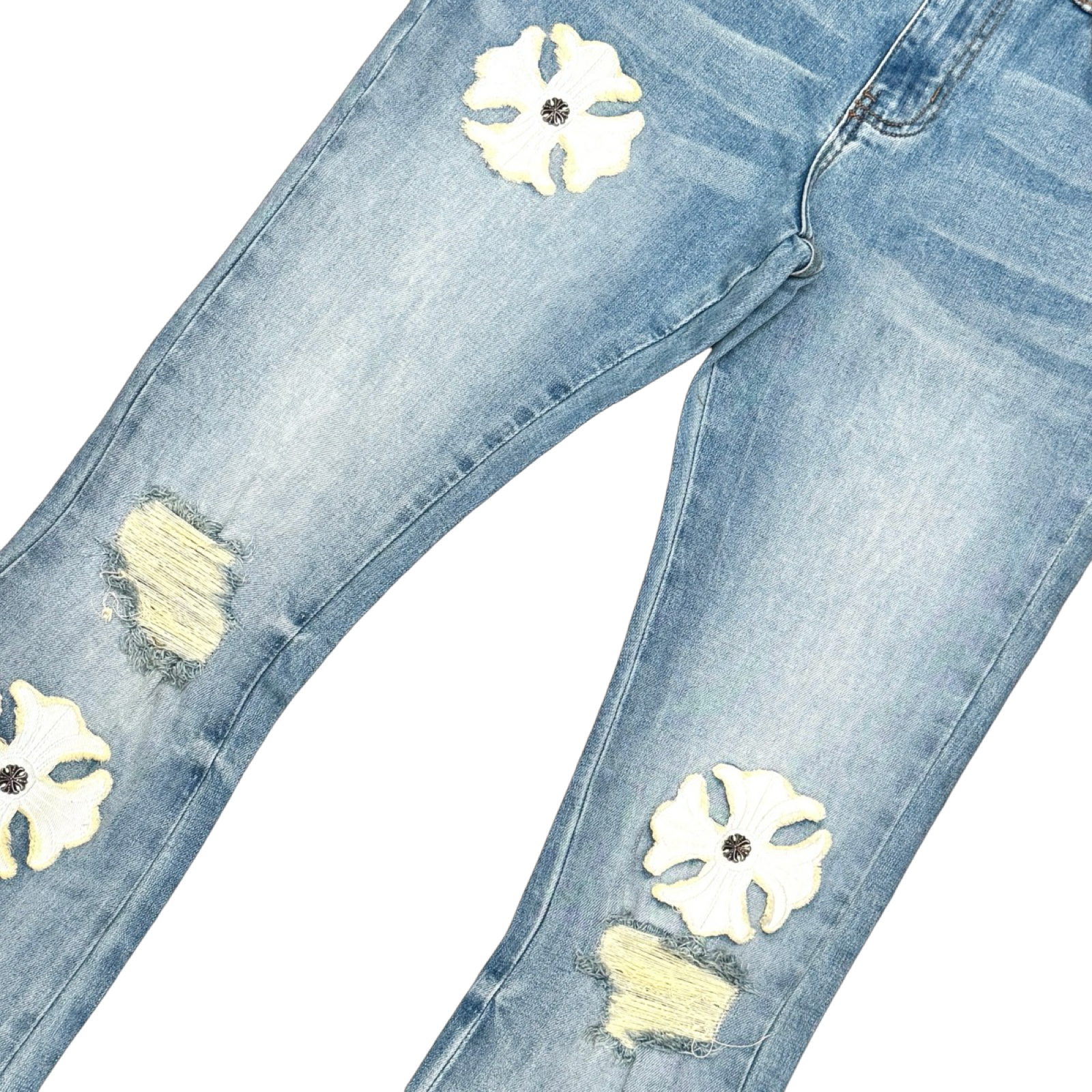PREMIUM FLARED DENIM WITH ARTWORK ALL OVER