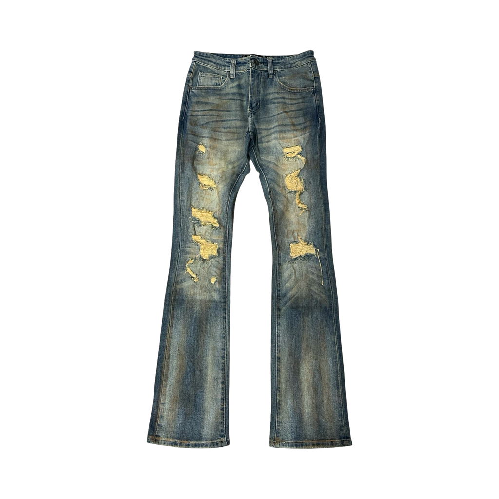 RIP & REPAIR PREMIUM WASH FLARE DENIM