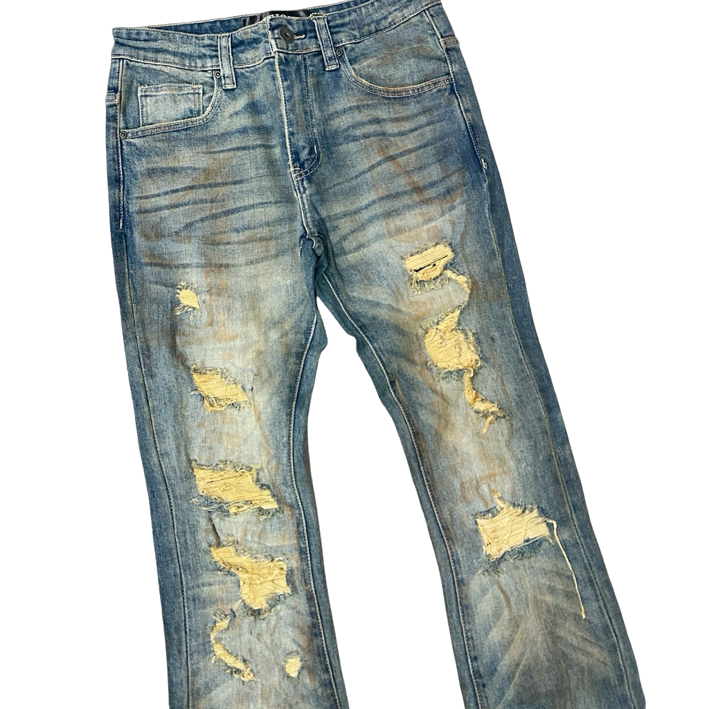 RIP & REPAIR PREMIUM WASH FLARE DENIM