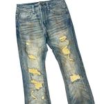 RIP & REPAIR PREMIUM WASH FLARE DENIM