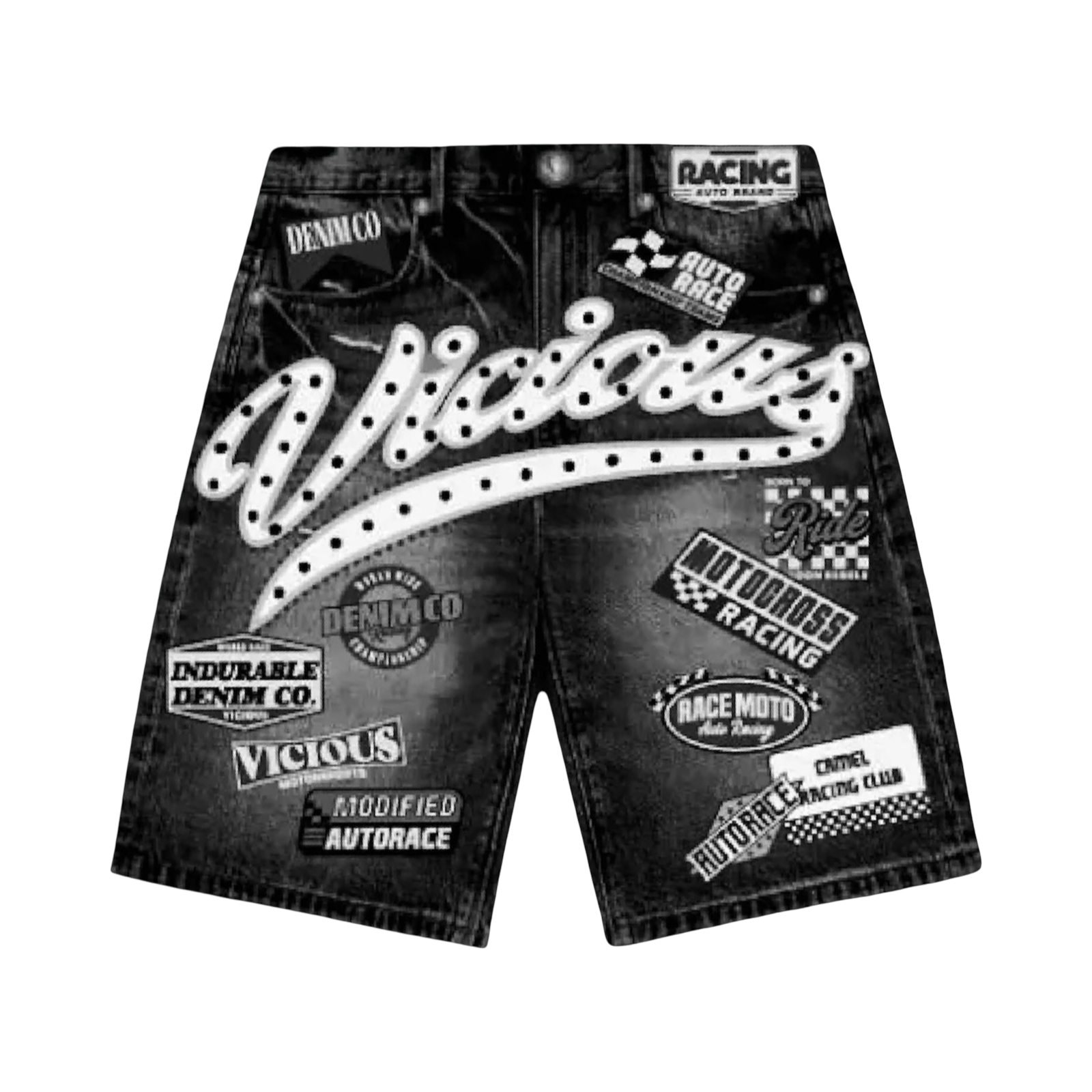 MOTO RACE DENIM SHORTS