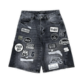 PATCH WORK DENIM SHORTS