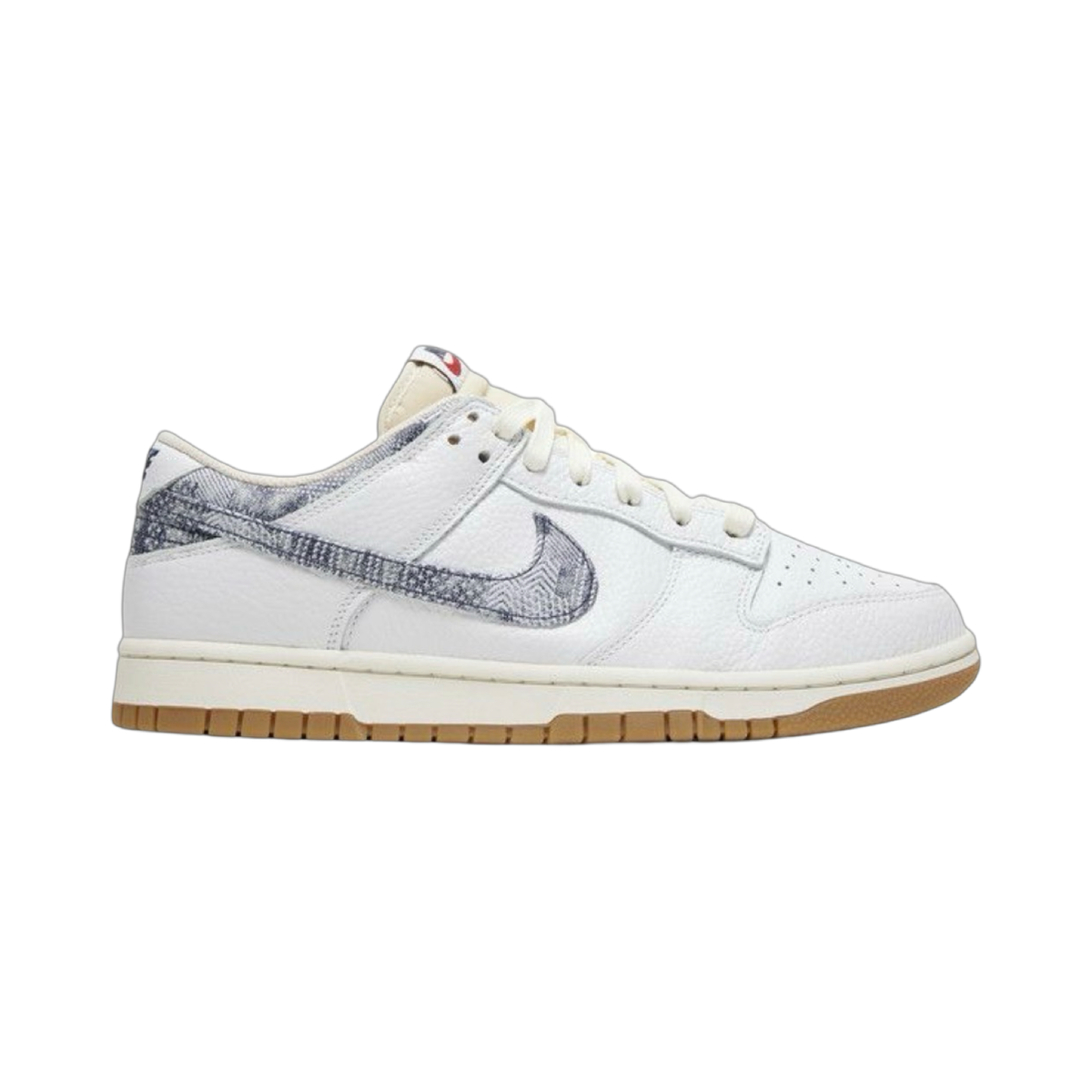 Nike Dunk Low 'Washed Denim' in White/Midnight Navy/Gym Red/Sail/ Gum Light Brown