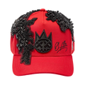 Cult X El Alfa Lurex Emb Logo 5 Panel A Frame Trucker Hat in Red