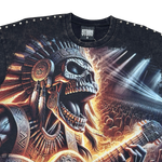 Stray acid washed, digital print metal stud trim tshirt