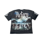 Stray acid washed, digital print metal stud trim tshirt
